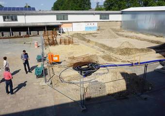 Landrat Puhlmann besichtigt Mensa-Baustelle &copy; Edgar Kraul
