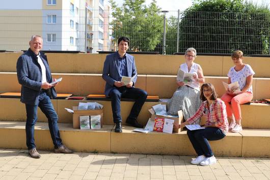 Andreas Uiffinger, Landrat Patrick Puhlmann, Christiane Bloch, Kirsten Hamacher und Dr. Ulrike Bergmann (vl.n.r.)