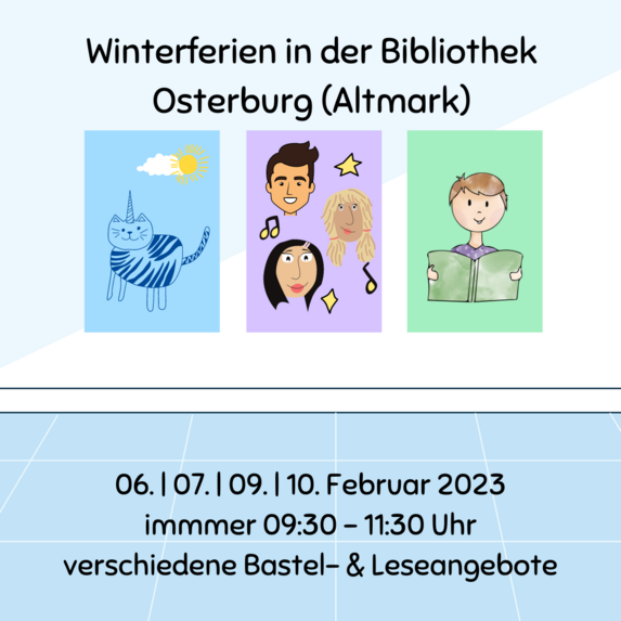 Titelbild Bibliothek Osterburg Winterferien Angebote 2023