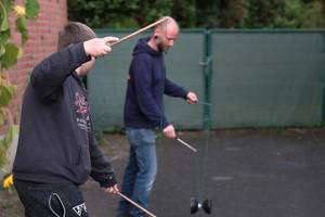 Ob drinnen oder draußen - die Kinder und Jugendlichen haben im Juze viele Möglichkeiten sich zu beschäftigen. &copy; Sinah Wiesner