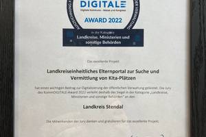 Award Urkunde LK Stendal © Jugendamt LK Stendal