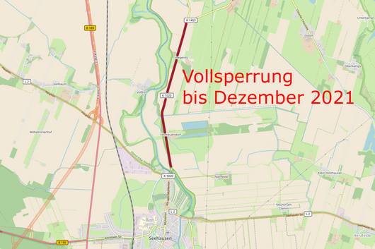 Seehausen Vollsperrung