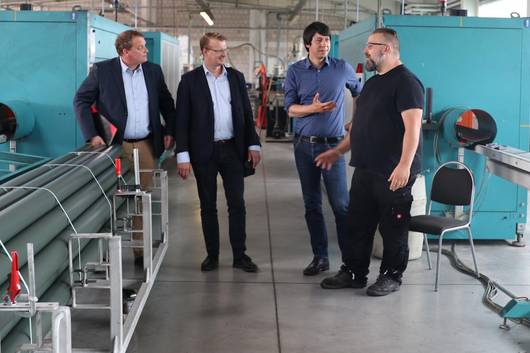 Götz Schüle, Mathias Obieglo, Landrat Patrick Puhlmann und Markus Weissgärber (v.l.)
